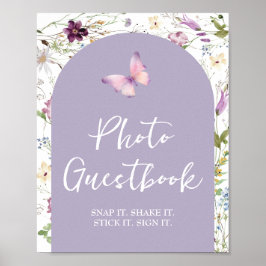 Wildblomma Vild ONE Butterfly Photo Guestbook Poster