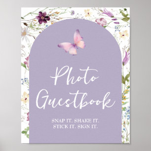 Wildblomma Vild ONE Butterfly Photo Guestbook Poster