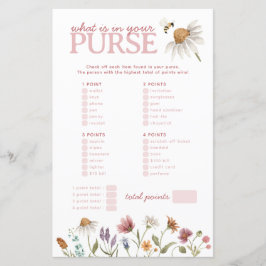 Wildblomma What's in Your Purse Baby Shower Game