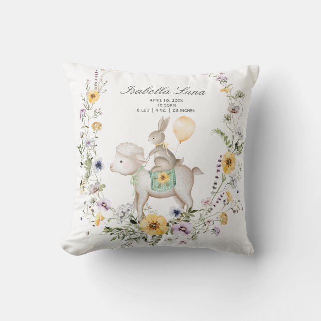 Wildblomman Bunny & Lamb Wandeborn Påsk Gift Kudde (Framsida)