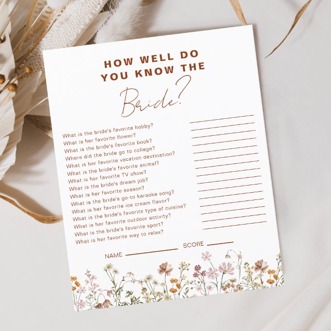 Wildblomman Hur bra känner du till Bride? Flygblad (Skapare uppladdad)