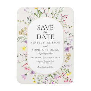 Wildblomman Kärlek är i Bloom Save Date (Spara dat Magnet