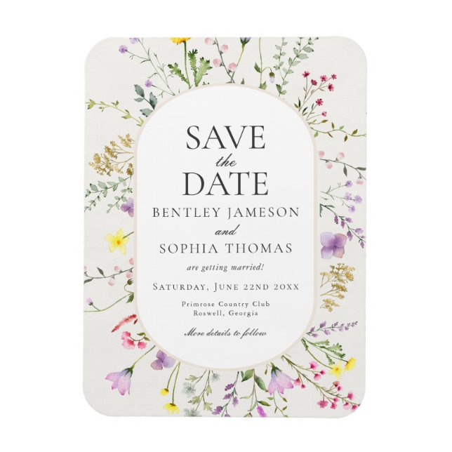 Wildblomman Kärlek är i Bloom Save Date (Spara dat Magnet (Vertikal)