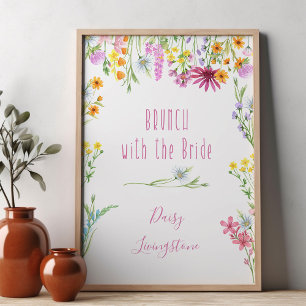 Wildblomman Meadow Brunch med Bride Welcome Poster