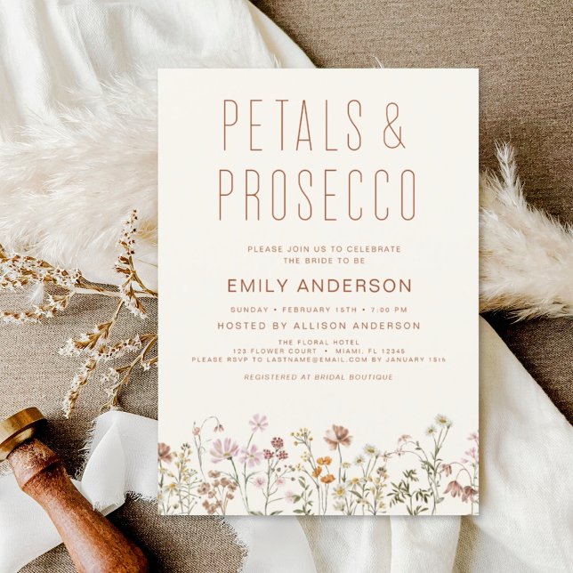 Wildblomman Petals & Prosecco-inbjudan (Skapare uppladdad)