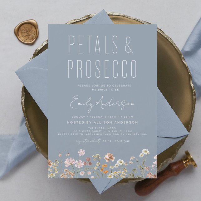 Wildblomman Petals & Prosecco-inbjudan (Skapare uppladdad)