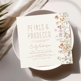 Wildblomman Petals & Prosecco Möhippa Garden Inbjudningar