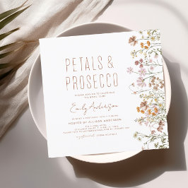 Wildblomman Petals & Prosecco Möhippa Garden Inbjudningar