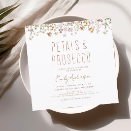 Wildblomman Petals & Prosecco Möhippa Garden Inbjudningar