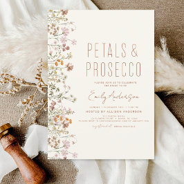 Wildblomman Petals & Prosecco Möhippa Garden Inbjudningar