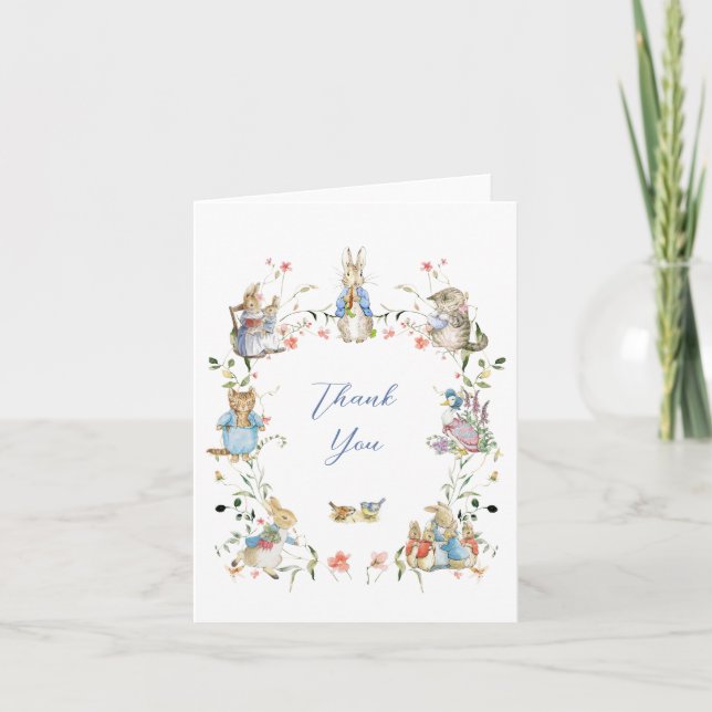 Wildblomman Peter, Rabbit Baby Shower Tack Kort (Framsida)