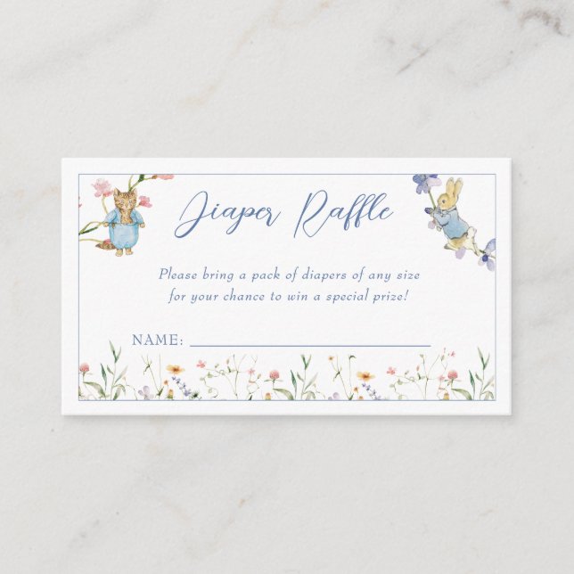 Wildblomman Peter Rabbit Diaper Raffle Tilläggskort (Framsida)