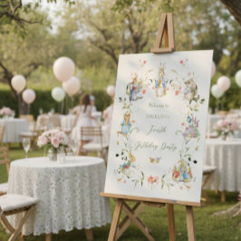 Wildblomman Peter Rabbit Födelsedagsfest Välkommen Poster