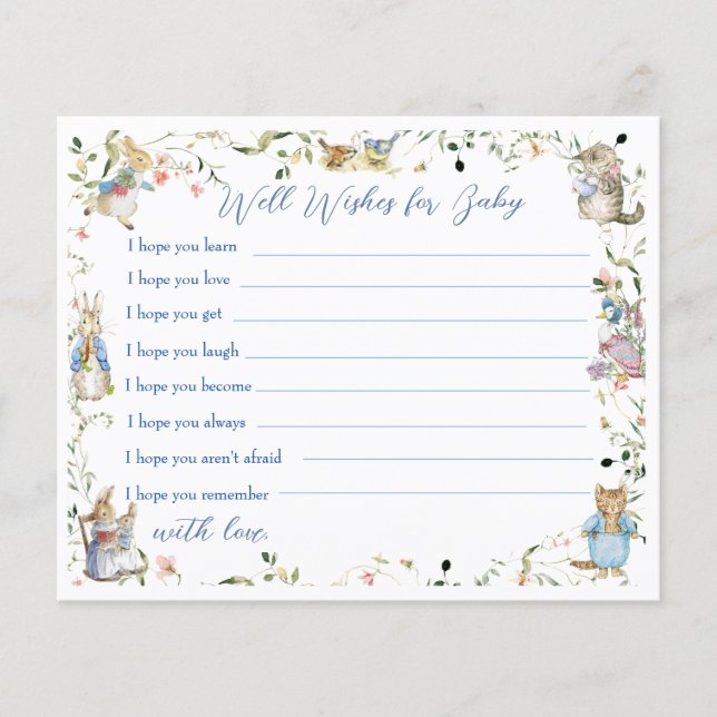 Wildblomman Peter Rabbit well Önskemål för Baby (Framsida)