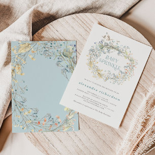 Wildblommans andedräkt med Butterfly   Baby Sprink Inbjudningar