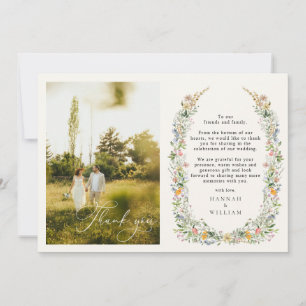 Wildblommans andningsfoto Bröllop Tack Kort