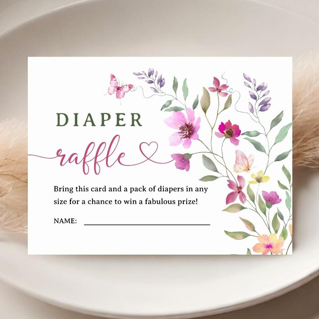 Wildblommans babyskor Diaper Raffle Tilläggskort (Skapare uppladdad)
