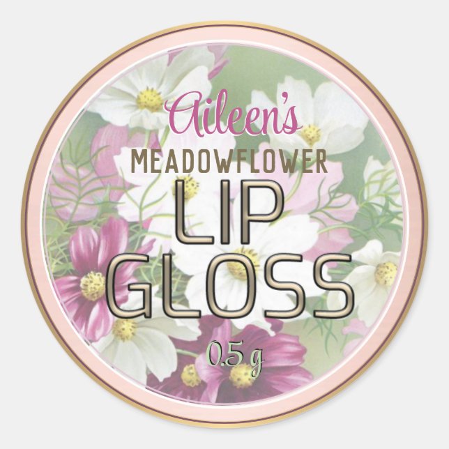 Wildblommans metalletikett Guld Lip Balm etikett R (Framsida)