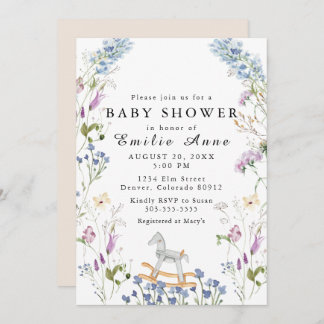 Wildblommans vattenfärg Mjuk utskrift Babykläder Inbjudningar