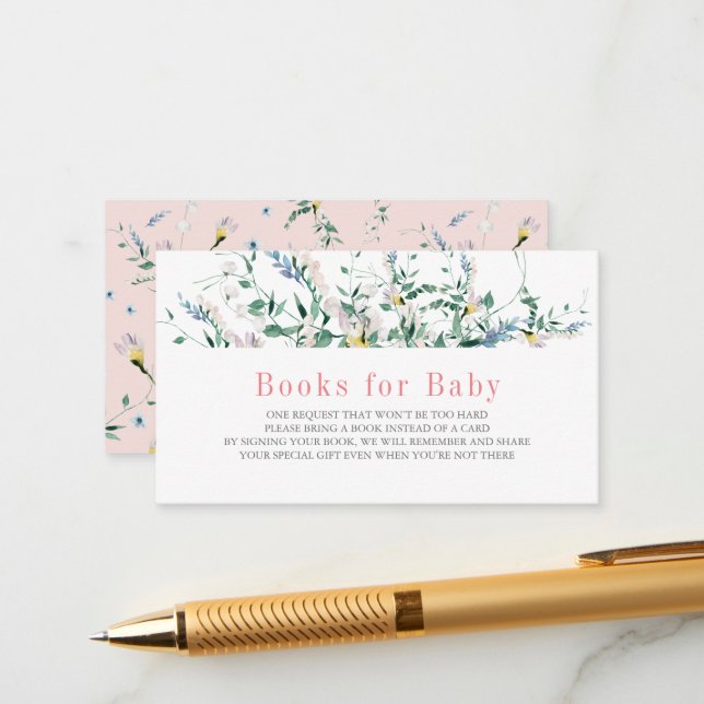 Wildblommans vattenfärgsbabyskor Bokar för Baby Tilläggskort (Fram/Back In Situ)