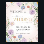 Wildblommans vattenfärgsBlommigt Rosa Välkommen Br Poster<br><div class="desc">VÄLKOMNA ERA GÄSTER I STIL MED ATT ELEGANT BRÖLLOP POSTER. Handmålade vattenfärgade vilda blommor med vrickor och lövgrej i löv kombineras med en Art Deco, Art nouveau stil-typsnitt, en handskriftskalligrafi och guld glitter, "BRÖLLOP av". All konst- och grafisk design görs av en internationellt licensierad konstnär och formgivare, Audrey Jeanne Roberts,...</div>