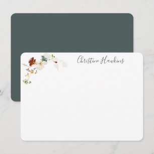 Wildblommans vattenfärgsfärg Söt Blommigt Personli Anteckningskort