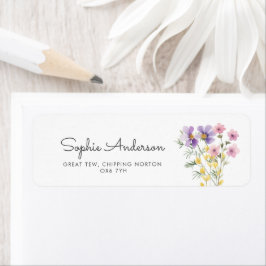 WildblommBaby Shower Adress Returadress Etikett