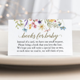 WildblommBaby Shower Bok begär Baby i bloom i Bloo Tilläggskort