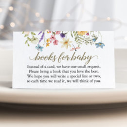 WildblommBaby Shower Bok begär Baby i bloom i Bloo Tilläggskort