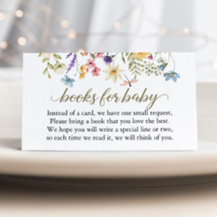 WildblommBaby Shower Bok begär Baby i bloom i Bloo Tilläggskort