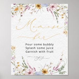 WildblommBaby Shower Mamma-osa Pub Poster