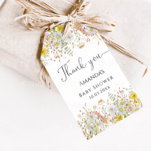 WildblommBaby Shower Tack Presentetikett