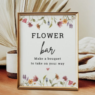 Wildblommblommor Pub Flower Station-tecken Poster