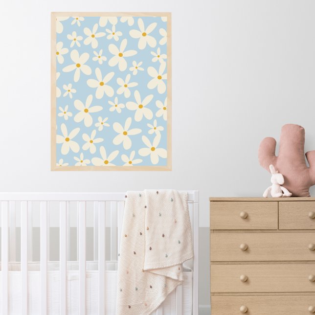 WildblommBlue Daisys Boho Flicka Nursery Poster (Skapare uppladdad)