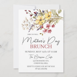 WildblommBoho Blommigt Mors dag Brunch Inbjudningar