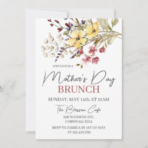 WildblommBoho Blommigt Mors dag Brunch Inbjudningar