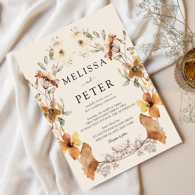 WildblommBoho Bröllop Inbjudningar (Skapare uppladdad)