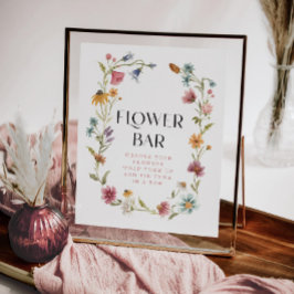 WildblommBoho Möhippa Flower Pub Sign Poster
