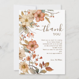 WildblommBoho Watercolor Baby Shower Tack Inbjudningar