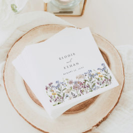 WildblommBröllop Pappra Napkins Blommigt Boho Pappersservett