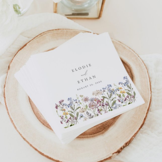 WildblommBröllop Pappra Napkins Blommigt Boho Pappersservett (Skapare uppladdad)