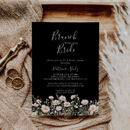 Wildblomme Black Brunch med Bride Shower Inbjudningar