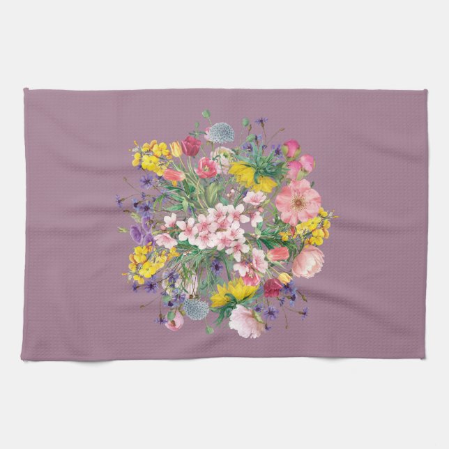 Wildblomme Blommigt Kitchen Towel Kökshandduk (Horisontell)