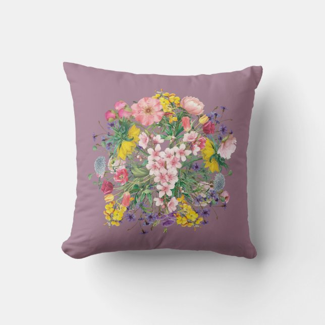 Wildblomme Blommigt Mysigt accent Dekorativ kudde (Framsida)