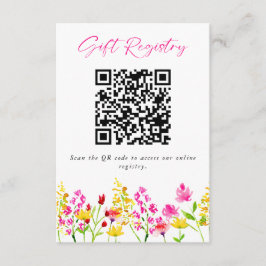Wildblomme Bröllop Gift-registreringsnummer QR Tilläggskort