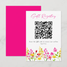 Wildblomme Bröllop Gift-registreringsnummer QR Tilläggskort