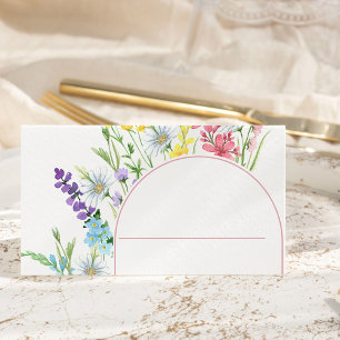 Wildblomme Bröllop Meadow Flower Arch Placeringskort