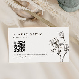 Wildblomme Bröllop webbplats QR-kod OSA kort