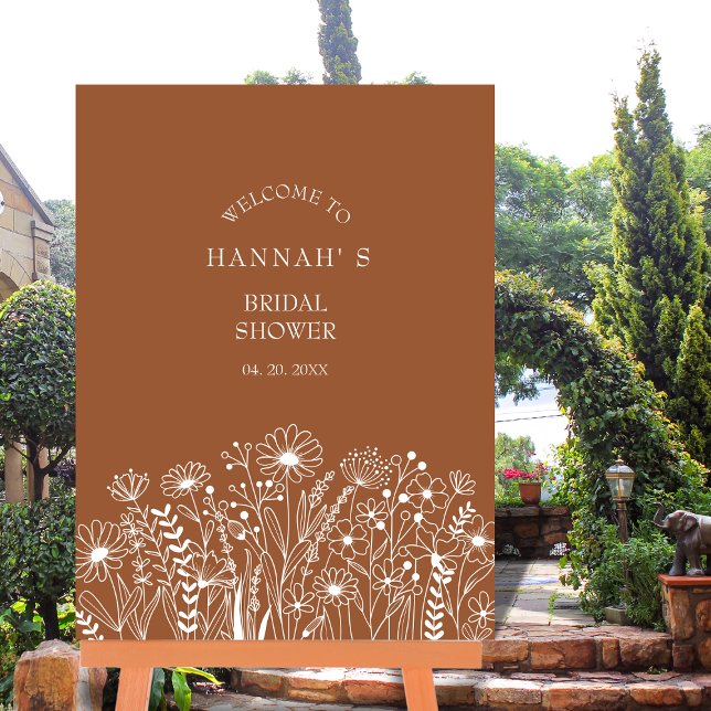 Wildblomme Burnt Orange Boho Möhippa Poster (Skapare uppladdad)