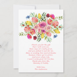 Wildblomme Cute Blommigt Baby Shower - tack för di Kort